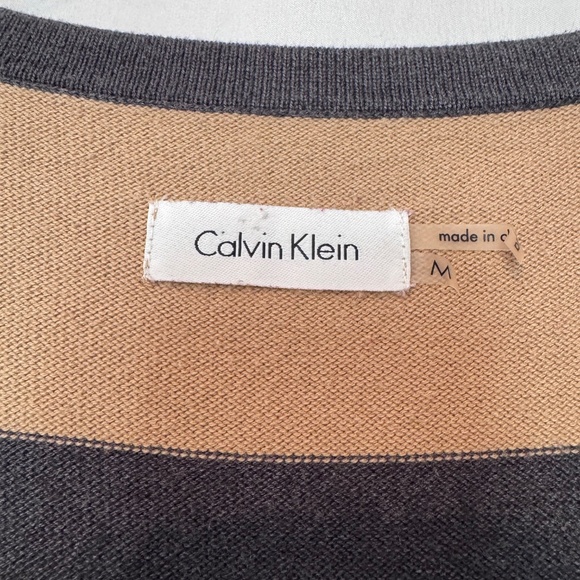 Calvin Klein Striped Sweater Dress Fall Winter Medium - Picture 2 of 7